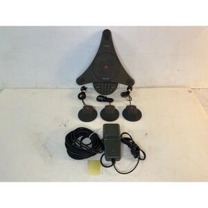 Polycom SoundStation Conference Phone Professional Gray 2201-03308-001 w 3 Mics